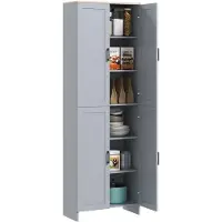 HOMCOM -Keukenkast-Panneau de particules-60x30x170.5cm-Gris