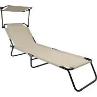 Hioshop Lise ligstoel inklapbaar met dak créme.