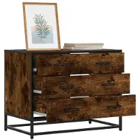 vidaXL Ladekast 70x41x56 cm bewerkt hout gerookt eikenkleurig