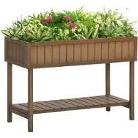 Outsunny -Verhoogde plantenbak-Drankje-110x46x76cm-Bruin