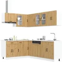 vidaXL 11-delige Keukenkastenset Lucca bewerkt hout artisanaal eiken