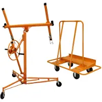 MonsterShop Platenlift voor gipsplaten + Troller - 5 meter max werkhoogte - Panelen - verrijdbaar met zwenkwielen - geschikt voor panelen tussen 1.2 m en 4.9 m