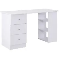 HOMCOM -Bureau met planken-Bois-120x49x72cm-Wit