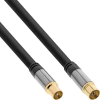 InLine Câble d'antenne Premium, 4x blindé, 110dB, noir, 10m
