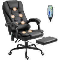 Vinsetto Massage Bureaustoel - Schuimvulling - 67 x 79 x 111-121 cm - Zwart