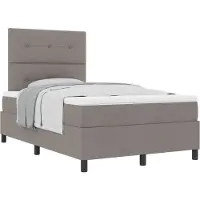 vidaXL Boxspring bed met hoofdeinde Taupe 120 x 200 cm Stof