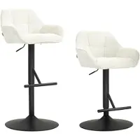 HOMCOM -Barkruk-Polyester-52,5x53x108cm-Crème