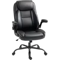 HOMCOM -Bureaustoel-79x72x114cm-Polyurethaan-Zwart