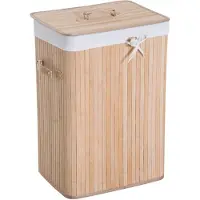 HOMCOM Wasmand - Hout - 40x30x60cm - Beige