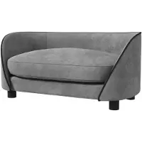 PawHut Huisdierenbank - Nederlands fluweel - 67x43x31cm - Grijs