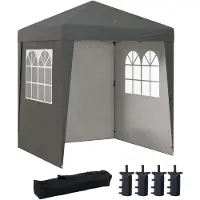 Outsunny -Pop-up luifel-Oxford-stof-202x202x261cm-Grijs