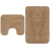 vidaXL Badmattenset stof beige 2-delig