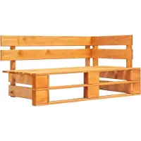 vidaXL Tweezitsbank pallet met kussens honingbruin geïmpregneerd hout
