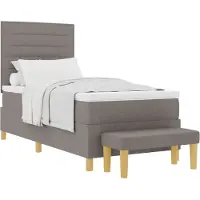 vidaXL Boxspringbed met hoofdeinde, taupe, 200 x 90 cm, stof