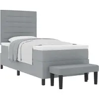 vidaXL Boxspring bed met hoofdeinde Lichtgrijs 100 x 200 cm Stof