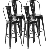 HOMCOM barkruk - Metaal - 44x49x116cm - Zwart