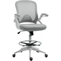 Vinsetto staande bureaustoel - stof - 64x60x126cm - grijs