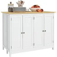 HOMCOM Keukeneiland - Hout - 110x60x90cm - Wit
