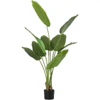 HOMCOM Kunstplanten - Plastic - 16,5x16,5x160cm - Groen