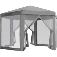 Outsunny -Partytent-Metaal-400x350x250cm-Grijs