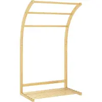 HOMCOM -Handdoekrek-Bamboe-50x29x84cm-Natuurlijk hout