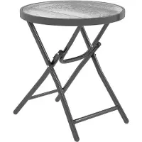 Outsunny bijzettafel voor op het terras - Metaal - 60x60x50cm - Zwart