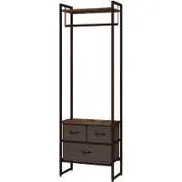 HOMCOM -Halboom-58,5x30x178cm-Staal-Bruin