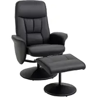 HOMCOM -Relaxfauteuil met voetenbank-PU-76x81x101cm-Zwart