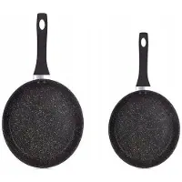 MG HOME Olivia Marmeren Koekenpannenset 24/28 cm - Aluminium met Marmersmaak