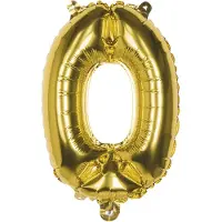 Boland Folieballon Cijfer 0 Goud 36 Cm