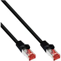 InLine patchkabel, S/FTP (PiMf), Cat.6 250MHz, PVC, koper, zwart, 3m
