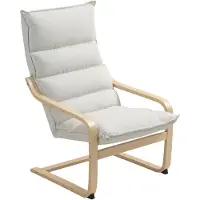 HOMCOM -Accentstoel-Fluwelen (100% polyester)-67x83x105cm-Crème