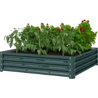 Outsunny tuinbed - Staal - 120x120x30cm - Groen
