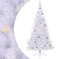 vidaXL Kunstkerstboom met 300 LED Wit 240 cm PVC en Staal