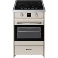 Wiggo WIO-E621A(CX) fornuis 4-pits inductie fornuizen - kleur creme zuinig energieklasse A - 60 cm breed inductiefornuis