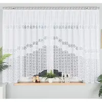 Markizeta ADRIANNA Serie - Jacquard Gordijn - 400x160 cm - Wit - Decoratief Uitgesneden