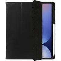 Rosso Elite Hoes Geschikt voor Samsung Galaxy Tab S11 Ultra - 2-in-1 Echt Leer Book Case en Back Cover - Magnetisch Uitneembaar Hoesje - Beschermhoes Zwart