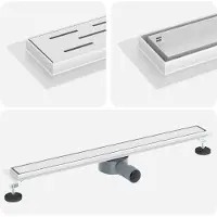 vidaXL Doucheafvoer 2-in-1 met 360° Sifon Zilver 80 cm