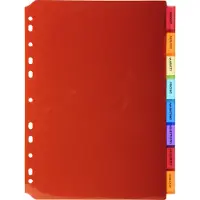 Exacompta 10x Tabbladen in Doorzichtige PP met neutrale tabs in etikethouder - 8 tabs - A4 - Geassorteerd - 3908E