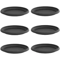 vidaXL Ronde bloemenschalen 6 pcs Zwart Ø 14 x 2 cm Kunststof