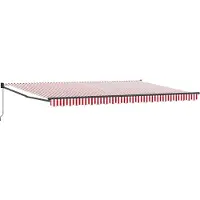vidaXL Uitschuifbare luifel Rood en Wit 500 x 300 x 165 cm