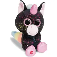 Nici knuffel Glubschis unicorn junior 15 cm pluche zwart