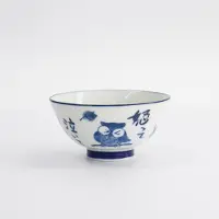 Tokyo Design Studio – Kawaii Rijstkom – Uil – 300 ml – 11.3 x 5.8 cm – Blauw/Wit