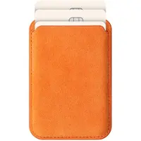 Rosso Avanti Magnetische Kaarthouder | Compatibel met MagSafe en Qi2 | Italiaans Alcantara | Luxe Wallet Pasjeshouder | Oranje