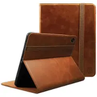 Rosso Deluxe Hoes Geschikt voor Samsung Galaxy Tab A11 Plus | Book Case Echt Leer | Sleep/Wake | Standaard | Penhouder | Beschermhoes Bruin