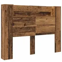vidaXL Hoofdeinde Kast met LED Oudhout Bewerkt hout