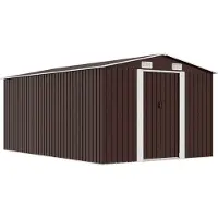 vidaXL Tuinschuur 257x392x181 cm metaal bruin