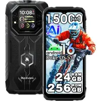 Blackview ROCK 1 - AI Robuuste Smartphone - 4G - 24GB RAM - 256GB ROM - Android 16 - 15000mAh - 6.56 inch - Robuuste Telefoon - 20MP Nachtzicht - IP69K - NFC - GPS - Zwart