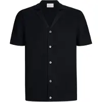 Profuomo Doorknoop polo effen donkerblauw