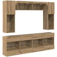 vidaXL Tv Wandkast Set 6 st Artisan Eik Geconstrueerd hout